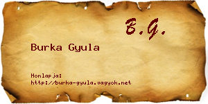 Burka Gyula névjegykártya