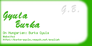 gyula burka business card